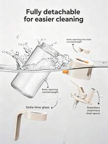 2-In-1 Glass Oil Bottle With Sprayer, One-Click Open, 65° 3D Wide-Angle Fine Mist Nozzle, Dual-Bar Pressure Atomization, Leak-Proof And Stain-Free, Suitable For Cooking, Frying, Salad, And Air Fryer - Yellow - View 11