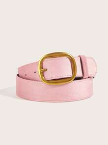 1pc Suede Brown Buckle Minimalist Fashion Versatile Decorative Belt, Suitable For Jeans, Skirts, Casual Wear, Daily Outfits - Brown - View 14