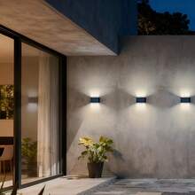 2/4/6/8 piezas Luces de pared solares de alta eficiencia, iluminación con sensor automático, luces LED rectangulares IP44 para exteriores, iluminación de paisaje para patio y pared exterior - 10 LED - Ver 5