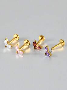 1PC G23 Titanium Marquise Zirconia Lip Studs Ear Helix Helix Cartilage Helix Earrings Body Piercing Jewelry - Như thể hiện trong hình ảnh - Xem 6