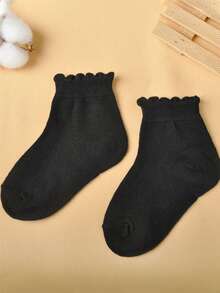 5 pares de calcetines lisos para niños/niñas, de moda simple y versátil, suaves, transpirables y aptos para uso diario, vacaciones, viajes y vuelta al colegio - Multicolor - Ver 4