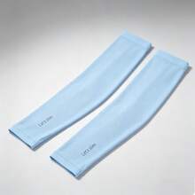 1pc Unisex UV Protection Sun Protection Arm Sleeves, Breathable Cool Ice Silk Long Cooling Sleeve, Thumb Hole Design Stretch Sun Shield Arm Covers, Multi-Color Lightweight Arm Guards For Driving Outdoor Sports - 30*8.8cm - View 6