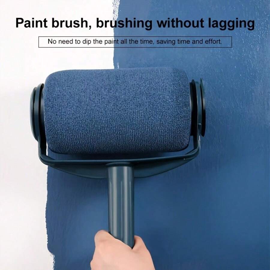 Paint Roller Set With Handle - Quick & Easy DIY Room Makeover, Includes Anti-Leak Tray, 2 Precision Edging Tools, 3 Blue Handles, Roller And Tray - Perfect For Smooth Wall Paint, Wall Painting Tool Kit - Multifunctional - View 1