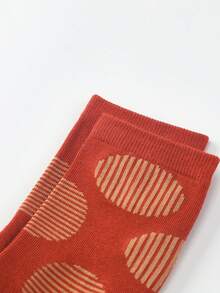 4 pares de calcetines de media caña con estampado de lunares para mujer, calcetines cómodos y suaves de cuello redondo, transpirables y suaves, calcetines de campus, calcetines casuales diarios, adecuados para primavera, verano, otoño e invierno, colores aleatorios - Multicolor - Ver 6