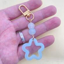 Medvang 10Pcs/Set Pastel Pink Blue Star Keychains - Acrylic Cute Keychain For Bag, Backpack, Phone Decoration (Pink & Blue)‌ - A - View 5