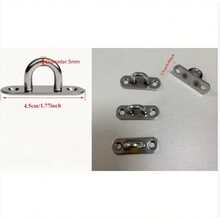 Set Of 10 Stainless Steel Screw Hooks, M5 Padded Eyelid With Loops For Marine Outfitting, Heavy Duty Ceiling And Wall Hangings. - Pack Of 10 - View 6