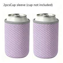 1 pezzo/2pcs Manicotto in neoprene goffrato da 12oz per bicchiere di cola, raffreddatore per lattine di birra da 330ml, accessorio protettivo anti-scottatura per bicchieri, uso duale caldo & freddo, adatto per attività quotidiane, forniture per feste, articoli essenziali per le vacanze, matrimoni, raduni, riutilizzabile per escursioni, all'aperto, campeggio, sport e altro ancora - Multicolore - Visualizzare 18