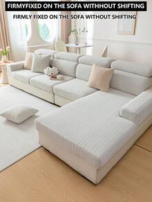 1 tấm bọc ghế sofa co giãn, chống trượt, phủ toàn bộ bề mặt ghế, phù hợp cho mọi mùa, bọc ghế sofa bằng vải, có thể giặt máy, chống bụi, thân thiện với thú cưng, trang trí cho phòng ngủ, văn phòng, phòng khách, phù hợp với ghế sofa 1-4 chỗ và ghế sofa hình chữ L. - Màu Xám nhạt - Xem 7