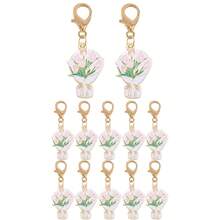 30pcs Red & Pink Flower Keychain Set, Daily Backpack Hanging Decor, Shoe & Boot Accessories, Mother's Day "Mom" Gift, Student Graduation, Wedding, Teacher Gift - Multicolor - View 9