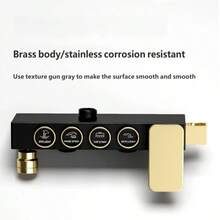 Shower System With 8-Inch Rain Shower Head And Handheld Shower, Black And Gold Exposed Shower System, 4-Function Bathtub Shower Faucet Set, Rain Shower Head With Handheld Sprayer, Complete Shower System Kit With Brass Valve (Some Parts Random, Some Packaging Random) - Black Gold - View 6