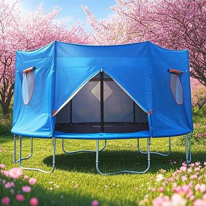 Tent, Waterproof Oxford Cloth Trampoline Cover, Trampoline Tent Cover With Windows, Sunshades, And Skylights, Suitable For Round Trampolines, 6ft-15ft Trampoline Sunshade.