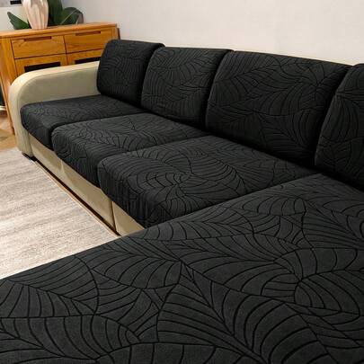 1 chiếc vỏ đệm ghế sofa co giãn màu trơn, chất liệu jacquard, có thể tháo rời và giặt máy, phù hợp với ghế sofa nhỏ trong phòng khách, chất liệu polyester.