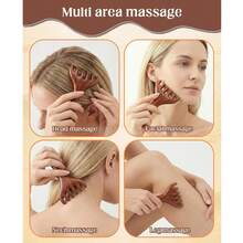 Bộ 4 lược massage da đầu bằng gỗ, dụng cụ massage đầu cầm tay tiện dụng giúp kích thích mọc tóc. - màu nâu - Xem 6