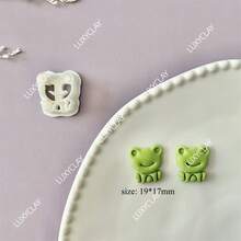 熊/兔/狗/蜜蜂/大象/青蛙/蛇/猴子/猫/猫头鹰造型动物粘土切割模具，适用于珠宝吊坠制作 - 白色 - 查看 9