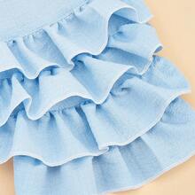 1 buah Gaun Ruffle Multilayer Suspender Mewah untuk Hewan Peliharaan, Gaun Musim Pernikahan yang Modis & Elegan untuk Kucing & Anjing, Pakaian Hewan yang Lembut & Bernapas, Pakaian Ringan & Nyaman untuk Semua Musim - Mint Blue - View 5
