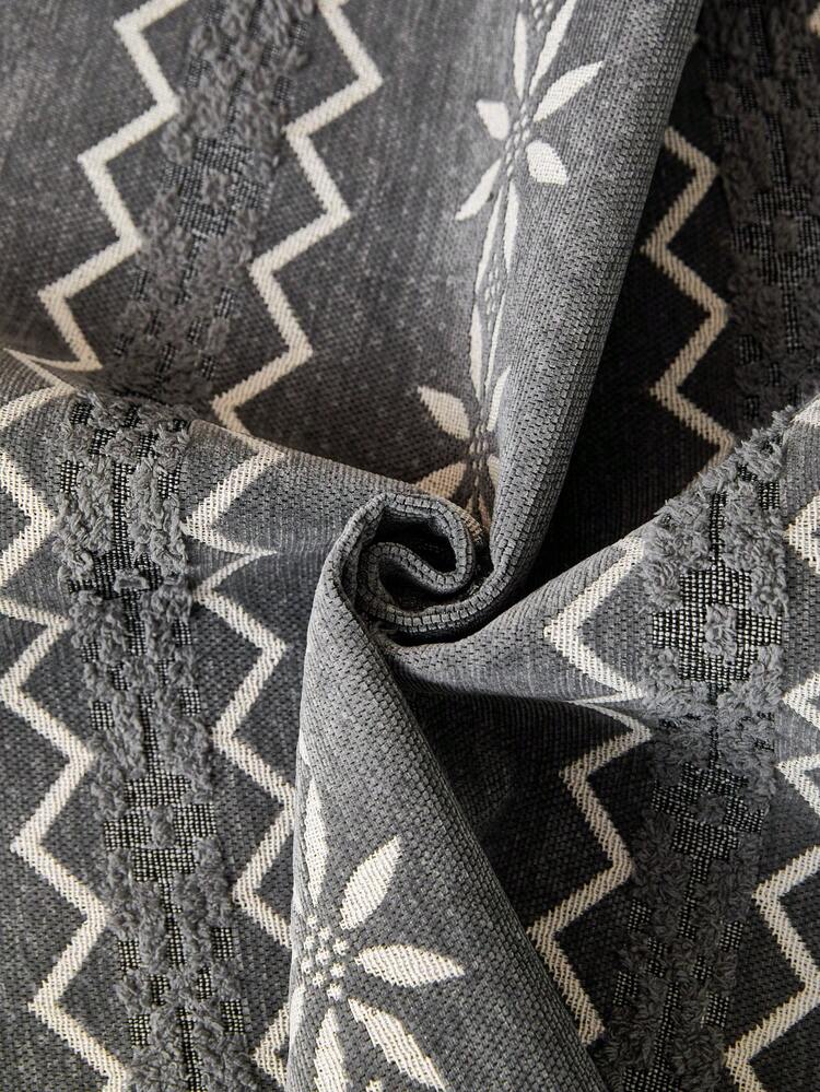1pc Bohemian Geometric Jacquard Chenille Sofa Cushion Cover, Soft Texture, All-Season Furniture Protector, Anti-Slip, Anti-Dust, Anti-Wrinkle, Durable, Anti-Cat Scratch Sofa Throw, Fits 1-4 Seater And L-Shaped Sofa - Grey - View 8