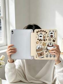 1 chiếc ốp lưng máy tính bảng họa tiết chú chó uống cà phê dễ thương, tương thích với iPad Mini4/Mini5/Mini6/Mini7/Air/Air2/9.7/10.2/10.5/Air4/Air5/10.9/Pro 11-Inch/Thế hệ thứ 10/ Air 11-In.(M2)-2024/ Pro11-In.(M4)-2024/Air 11-Inch (M3) 2025/ (A16) 11 Inch Thế hệ thứ 11 2025/ Air 8(M4)2026(11-Inch), Galaxy Tab A8 10.5 Inch 2022. Không bao gồm bút cảm ứng, có khe cắm bút cảm ứng tích hợp, chân đế gập 3 lần, bảo vệ cạnh mềm TPU, chế độ ngủ/thức từ tính, ốp lưng máy tính bảng đơn giản/sáng tạo/vui nhộn/cá tính. - Nhiều màu - Xem 7