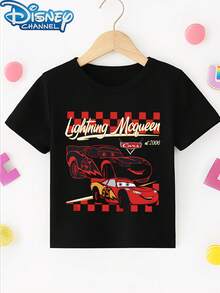 Disney 1pc Teen Boys "Lightning McQueen Est 2008" Print Short Sleeve Tshirt Boys Clothes Kids Clothes Boys Shirts Summer - màu đen - Xem 2