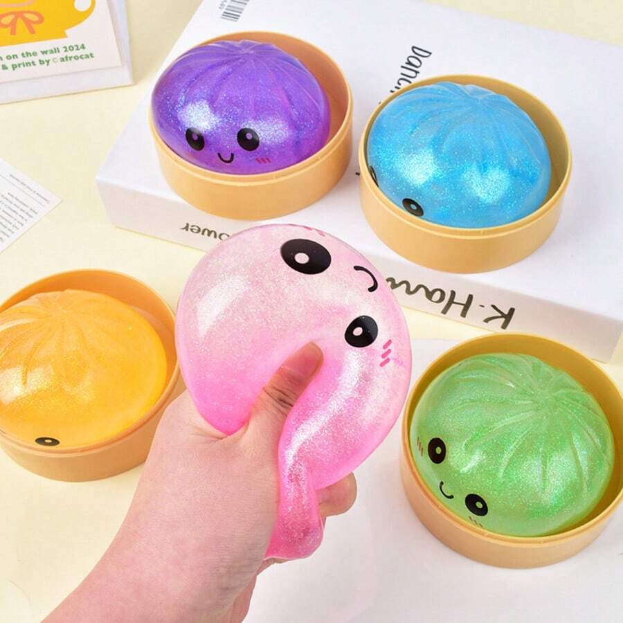 1 pieza Juguete apretable de vapor al azar, juguete antiestrés suave para juguetear - Multicolor - Ver 1
