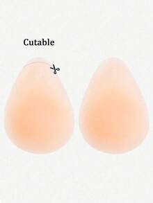 2pcs Women Silicone Solid Color Minimalist Invisible Reusable Nipple Covers, Comfortable Seamless Suitable For Dresses & Gowns - Multicolor - View 3