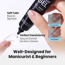 2Pcs 20g Solid Nail Glue Gel, No Wipe Hands-Free Clear Glue, Beetles Soft Nail Tip Adhesive For Press On Nails Acrylic Nail Extensions, Soak Off Long Lasting 3D Nail Art Gel, Beginner Friendly Nail Lamp Needed - 2Pcs 20g No Wipe Hands-Free Clear Glue - 查看 6