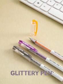 24 Colors Glitter Pens, Metallic Shiny Color, With Cap Glitter Pens Suitable For Adults And Children, Fine Tip 0.7mm Applicable For Adult Coloring Books, Painting And Journals - Sets - View 5