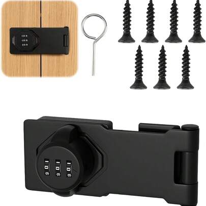 3位机械式柜门密码锁，3英寸安全搭扣锁，无钥匙密码锁，适用于橱柜、衣柜、宠物门、邮箱、抽屉