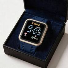 ZOEA Sports Smartwatch With Breathable Perforated Strap + Square Touchscreen + Fitness Style + Daily/Sport Use + Smartwatch - 深藍色 - 查看 5