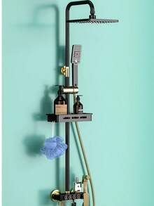 Shower System With 8-Inch Rain Shower Head And Handheld Shower, Black And Gold Exposed Shower System, 4-Function Bathtub Shower Faucet Set, Rain Shower Head With Handheld Sprayer, Complete Shower System Kit With Brass Valve (Some Parts Random, Some Packaging Random) - Black Gold - View 4