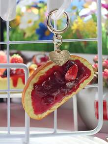 1pc Creative Fruit Dessert Keychain, Realistic Food Toy Model Keyring, Car/Phone/Bag Charm Decor Gift - Multicolor - View 10