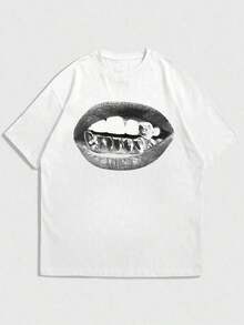 Men's Casual Skull Crew Neck Short Sleeve Summer T-Shirt - White - View 3