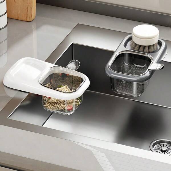 1pc Universal Sink Drain Basket, Food Waste Filter, Tea Leaves Strainer, Draining Rack, Kitchen Sink Colander, Drain, Residue Filtration, Leftover Separation, Miscellaneous Storage, Anti-Clogging, Solid Color Minimalist Design, Multiple Colors Available, Fresh And Practical, Self-Designed, Perforated Drainage, Detachable Structure, Hanging Storage, Easy To Clean, Thickened Plastic, PP Material, Durable And Anti-Drop, Practical For Kitchen And Home