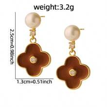 Bông tai hoa nhỏ thủ công làm từ ngọc trai tự nhiên, kiểu dáng tối giản, thanh lịch, bán sỉ. - Bông tai hình hoa nhỏ giọt bằng ngọc trai tự nhiên - Xem 5