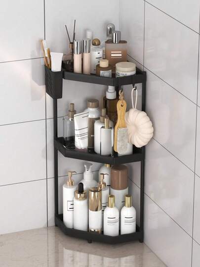 2/3 étagères d'angle à 2/3 niveaux - en plastique et métal durable, panier de douche, étagère à shampoing, organisateur de rangement pour salle de bain, idéal pour les fournitures de salle de bain, convient pour la maison, la salle de bain, la décoration de douche
