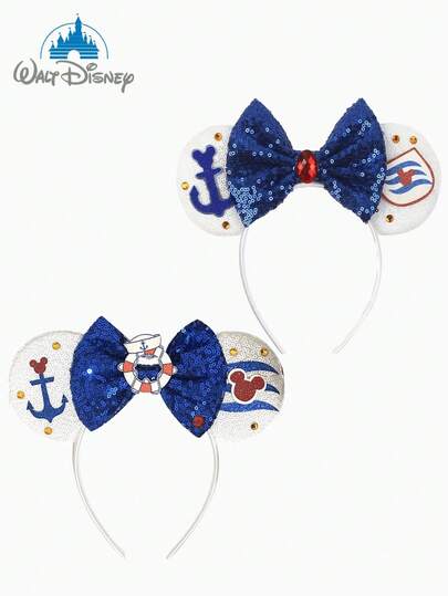  Băng đô cài tóc hình tàu du lịch Mickey lấp lánh của Disney, gồm 1 chiếc, với thiết kế nơ đính sequin hình tàu du lịch, tai chuột Mickey dễ thương và một chiếc nơ lấp lánh. Hoàn hảo cho các bữa tiệc ở trường, tiệc hóa trang, nhập vai, công viên giải trí và nhiều dịp khác - đây là món quà tuyệt vời cho bất kỳ sự kiện nào.