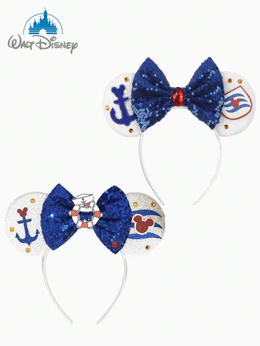 Disney 迪士尼闪亮米奇邮轮主题卡通发箍,1个装,饰有亮片蝴蝶结,造型为邮轮形状,配有可爱的卡通米奇耳朵和闪亮蝴蝶结。非常适合学校派对、化装舞会、角色扮演、主题公园等各种场合——是任何活动的绝佳礼物。 - 藍白色 - 查看 1