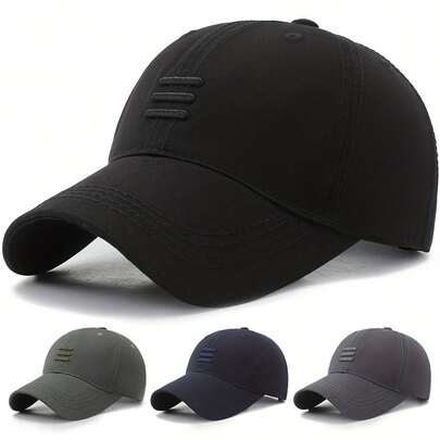New Men's Baseball Cap, European And American Fashion, Spring And Autumn Hat, Simple Black Summer Casual Cap, Men's Sports Cap