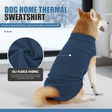 1 pieza Suéter para perro de unicolor acogedor, ropa para perro ligera y elástica de lavado de alfombra suave para perros pequeños, medianos y grandes - Verde - Ver 3
