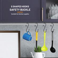 2/6/10pcs S-Shaped Hooks, 3.5 Inch Thick Metal S Hooks With Rings, Suitable For Hanging Plants, Clothes Hangers, Kitchen Utensils, Pots And Pans, Bags, Cups, Wedding Decorations, Flower Pots, Balcony, Curtains And Shower Curtains - Multicolor - View 7