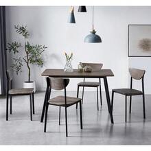 Dining Table And Chairs Set Metal Wood Effect Table Dining Set 4 Chairs - Black - View 10