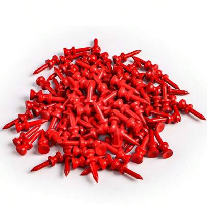 3.05cm 30pcs/Set Bright Red Golf Ball Tees, Uniform Height, Suitable For Par 3 Holes, Unisex For Golfers Practice