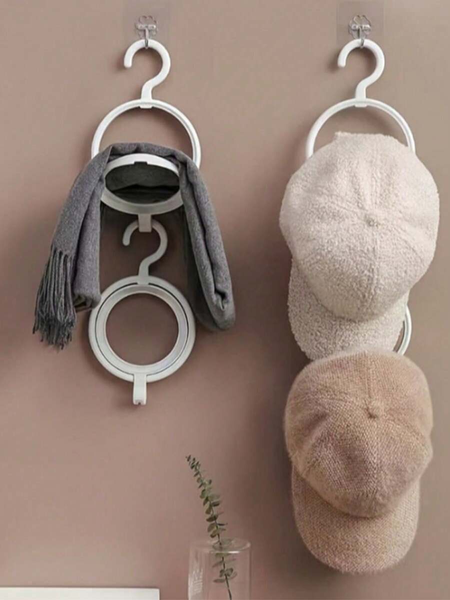 2pcs Hat Rack, Scarf Organizer Hooks, Wall-Mounted Cabinet Door Storage Rack, Over-The-Door Hanger, Hat Storage Accessories, Bedroom/Living Room/Dorm Supplies, Home Organization And Storage Items