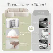 Soft, Breathable Corduroy Sofa With Cup Holder And Storage Pocket. High-Density Foam For Comfortable Seating. Includes Cushions – Compressed And Ready To Use. Perfect For Any Living Space. - Beige - View 6