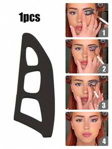 3pcs Eye Makeup Tool Set - 2 Professional Eyeshadow Brushes, Eyeshadow Applicator, Eyeshadow Stamp Template, Quick Makeup Template, Eyeshadow Mold, Eye Makeup Tools, Suitable For Beginners As Eye Makeup Assistant, Easily Create Professional Makeup, Convenient Makeup Anytime, Anywhere - Multicolor - View 6