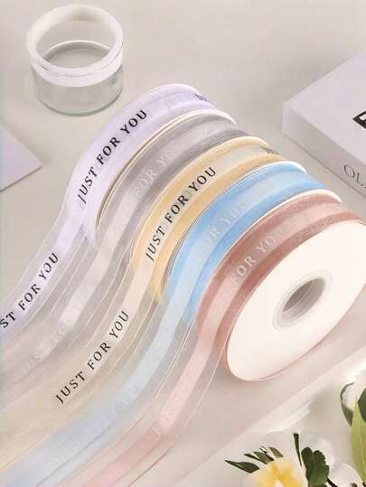 1 cuộn ruy băng tuyết 40 yard, rộng 2,5 cm, ruy băng voan chữ cái, giấy gói hoa, ruy băng bó hoa, ruy băng dùng trong gói bánh, vật liệu nghệ thuật hoa, bao bì nghệ thuật hoa tươi, nơ, bao bì quà tặng, đám cưới, ngày lễ, trang trí tiệc, quà tặng, phụ kiện may mặc, mũ đội đầu