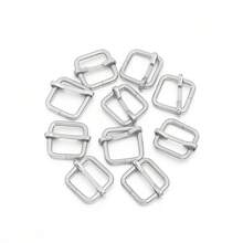 10 chiếc khóa trượt điều chỉnh được hình chữ Nhật, khóa lăn kim loại, phụ kiện tự làm ví, túi xách, dây đeo thắt lưng. - bạc - Xem 12