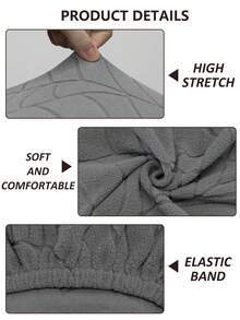 1pc Solid Color Elastic Jacquard Sofa Seat Cushion Cover, Removable And Machine Washable, Suitable For Small Sofa In Living Room, Polyester Sofa Seat And Back Cover - Light Grey - View 7