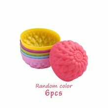 6pcs Silicone Cupcake Liners, Multi-Shape Silicone Baking Cups, Non-Stick Reusable Cupcake Molds For Baking Muffins, Truffles And More - Multicolor - View 13