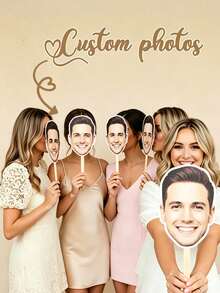 Custom Photo Mask, Personalized Wedding Big Head Prop, Custom Face Cutout Portrait Party Decoration Accessory, Suitable For Wedding And Birthday Costumes - Multicolor - View 5