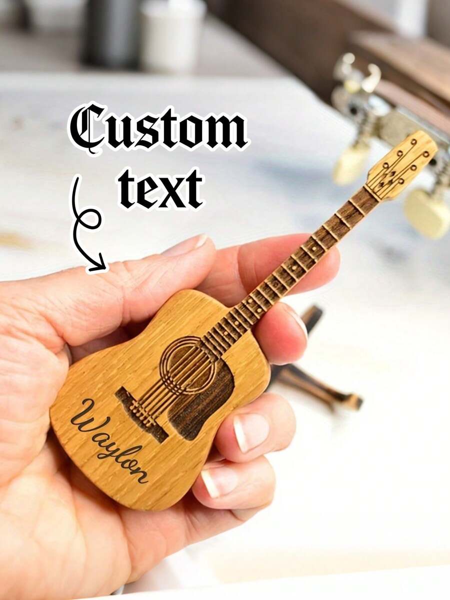 1 Set Guitar Lover's Gift - Personalized Engraved Guitar Pick, Ideal For Anniversary, Father's Day, Brother, Boyfriend, Friend - Multicolor - View 1